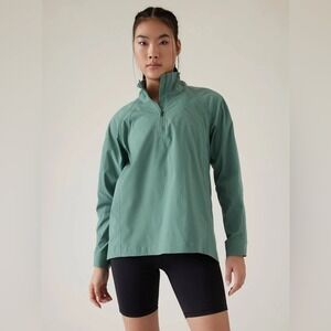 Athleta - Women's Advantage Poplin Pull Over Jacket -‎ Sage Green - Medium - NWT